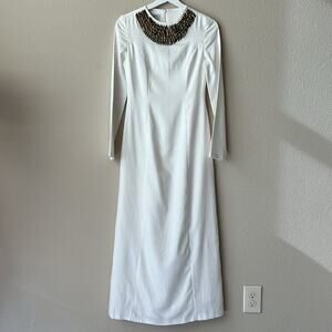Women's Viscose Blend White Maxi Dress, Size S